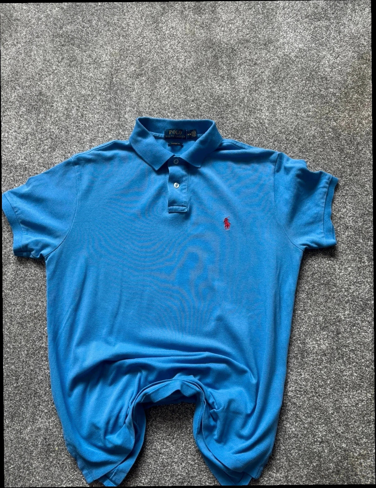 Ralph Lauren Blue Polo Shirt "Custom Fit" - Size Large