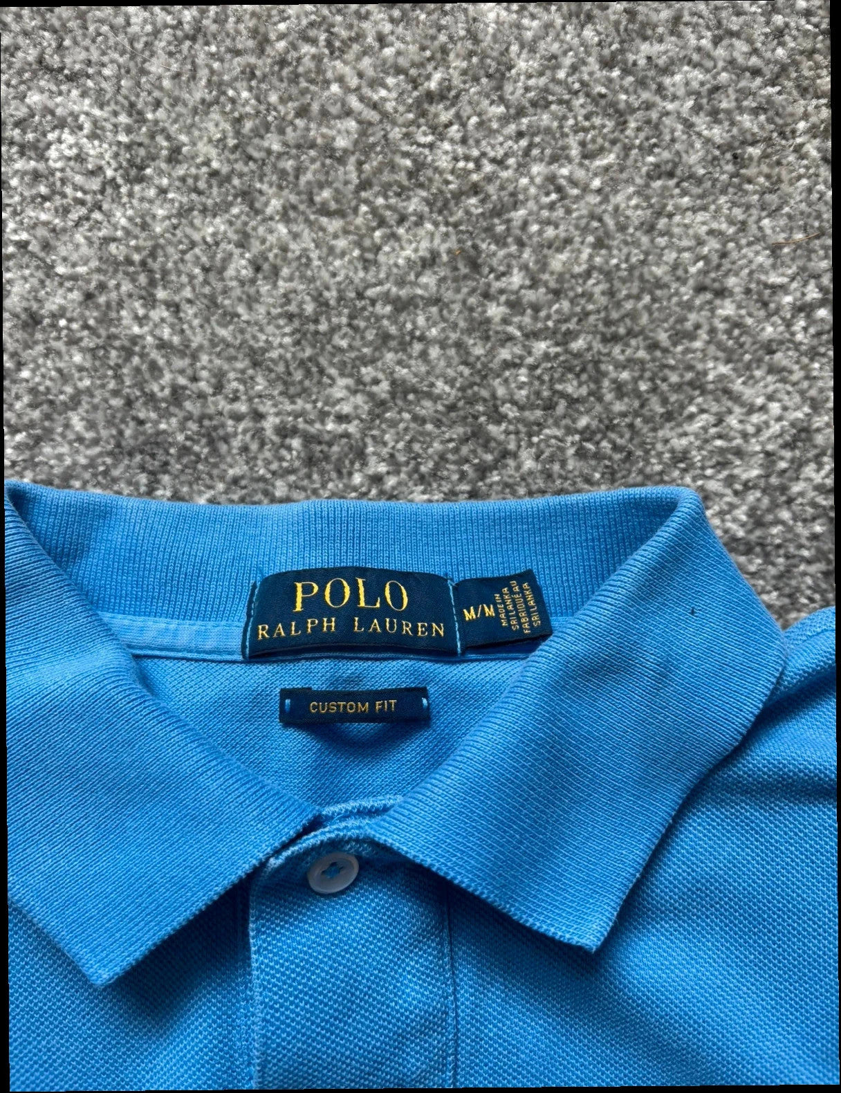 Ralph Lauren Blue Polo Shirt "Custom Fit" - Size Large
