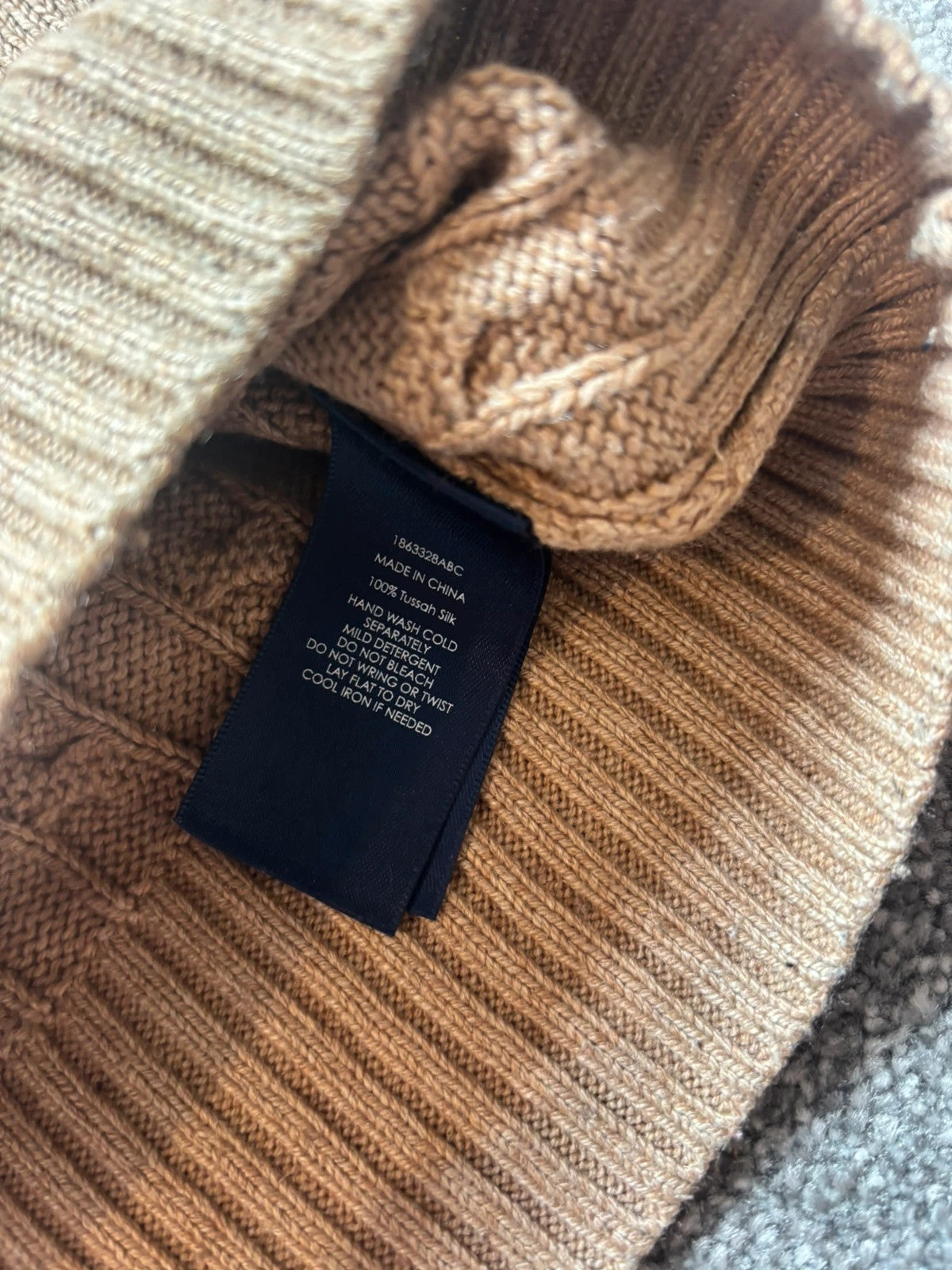 Ralph Lauren Beige Cable-knit Jumper - Size Medium