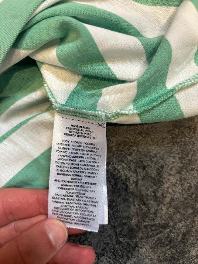 Ralph Lauren Polo Shirt Mens Large Green & White Pro Fit Polo