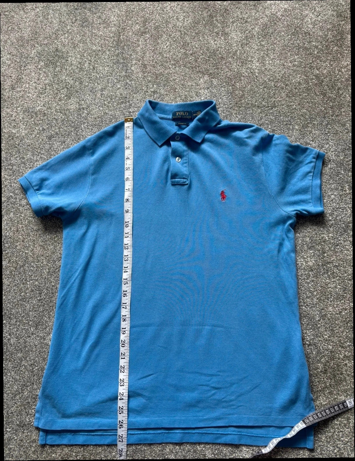Ralph Lauren Blue Polo Shirt "Custom Fit" - Size Large