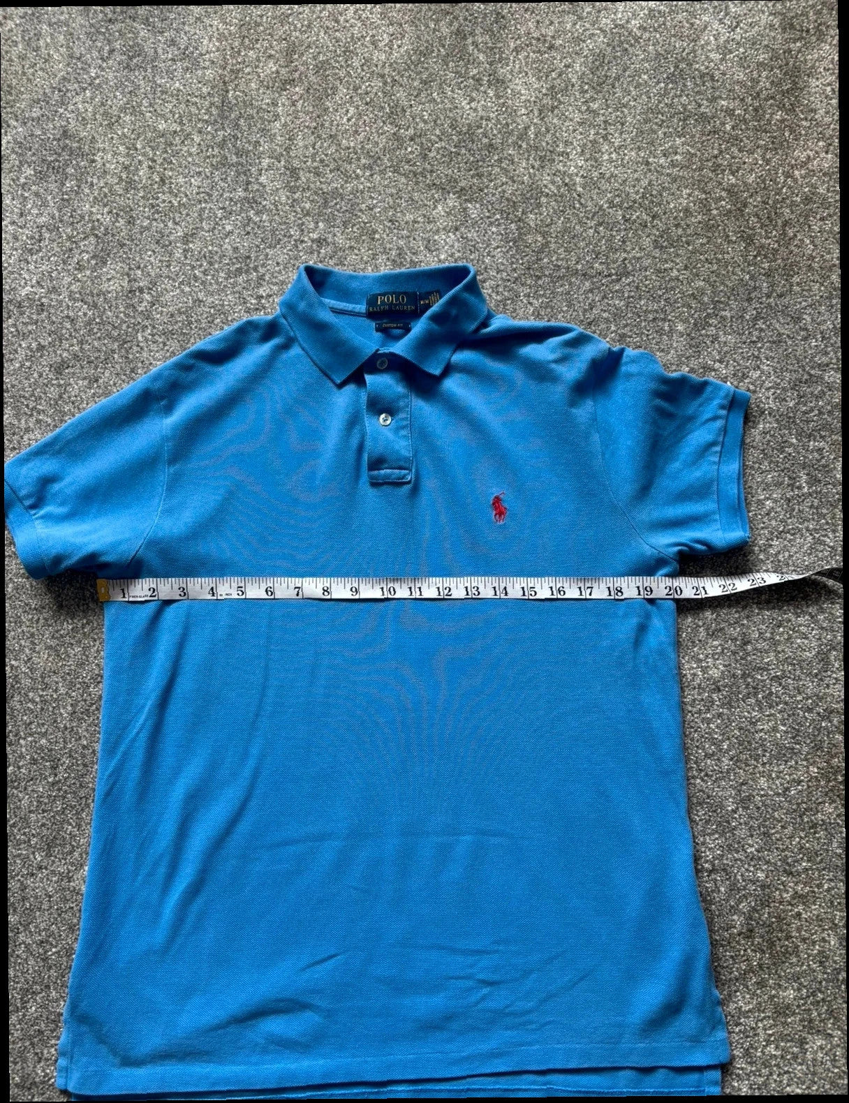 Ralph Lauren Blue Polo Shirt "Custom Fit" - Size Large