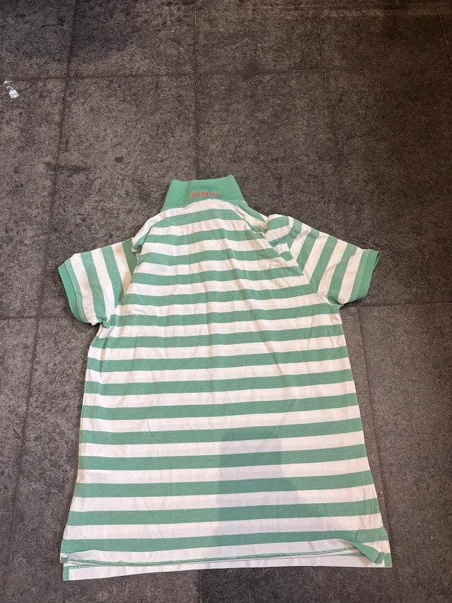 Ralph Lauren Polo Shirt Mens Large Green & White Pro Fit Polo
